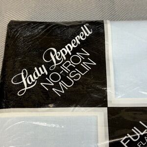 NWT vintage lady Pepperell , no iron muslin full flat sheet light blue